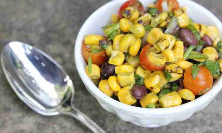 Recipes of salads with corn and peas